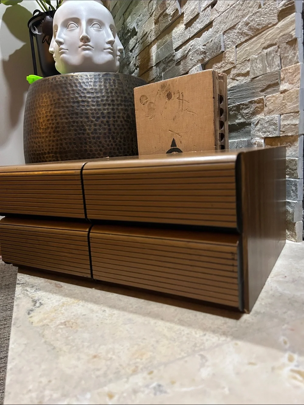 Woodgrain Stackable Storage Box - Brown - Picture 3 of 16